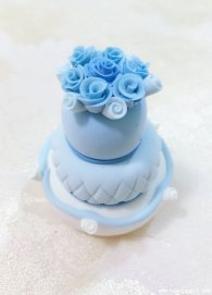 diy制作超轻黏土蓝色玫瑰小蛋糕